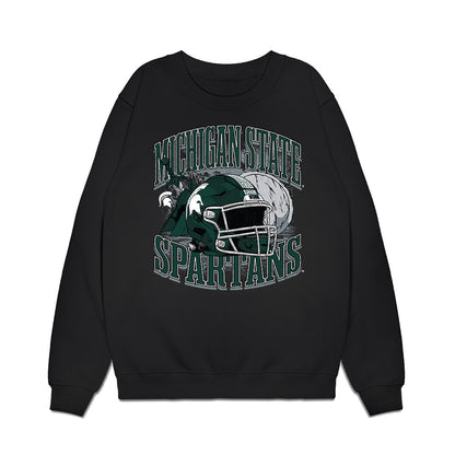Michigan State - NCAA Football : Cole Bertke - Vintage Helmet Premium Crewneck Sweatshirt-0