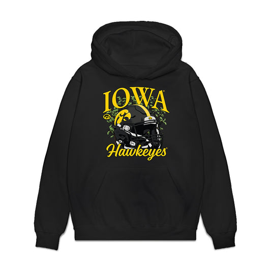 Iowa - NCAA Football : Julian Manson - Vintage Helmet Premium Hooded Sweatshirt-0