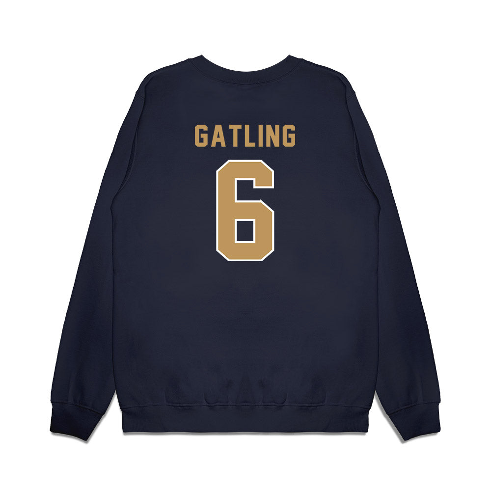 Georgia Tech - NCAA Football : Debron Gatling - Vintage Helmet Premium Crewneck Sweatshirt-1