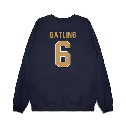 Georgia Tech - NCAA Football : Debron Gatling - Vintage Helmet Premium Crewneck Sweatshirt-1