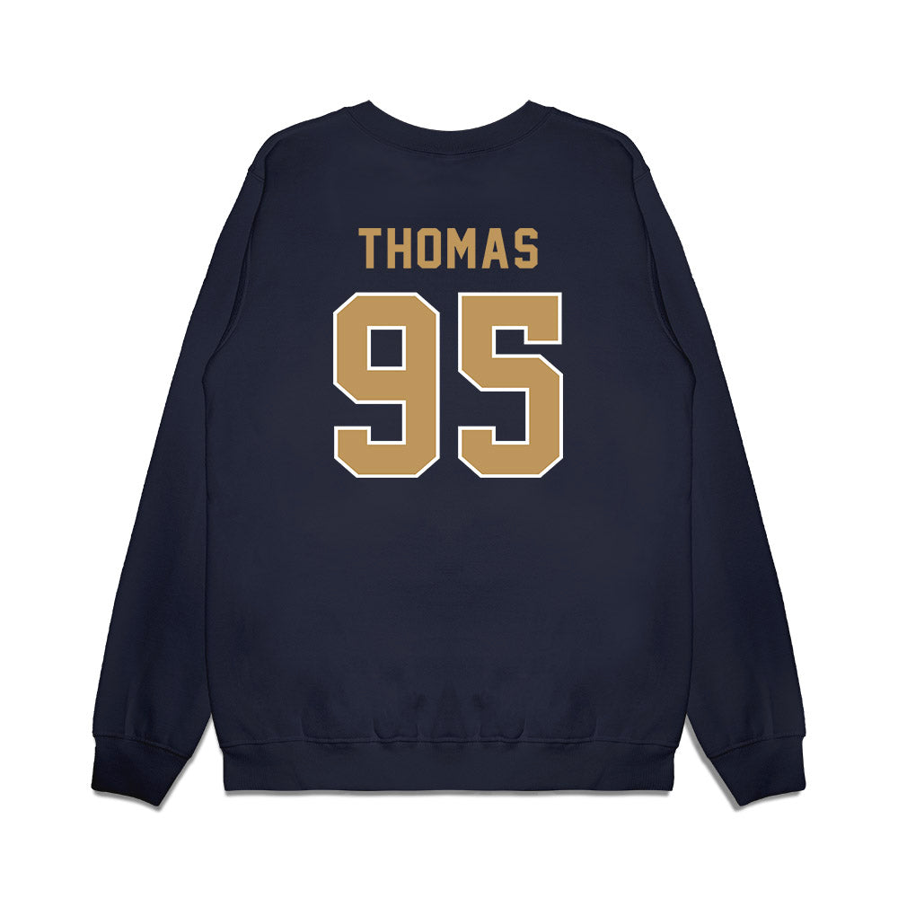 Georgia Tech - NCAA Football : Tawfiq Thomas - Vintage Helmet Premium Crewneck Sweatshirt-1