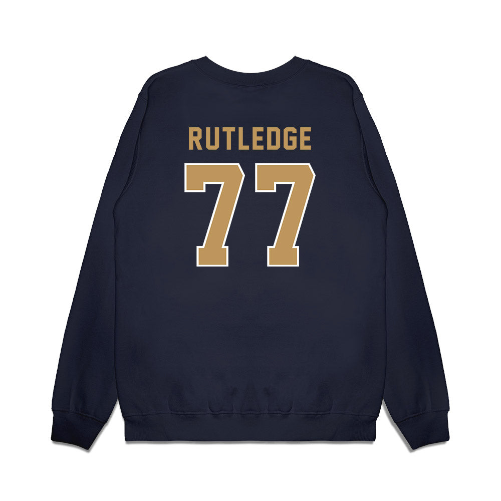 Georgia Tech - NCAA Football : Keylan Rutledge - Vintage Helmet Premium Crewneck Sweatshirt-1