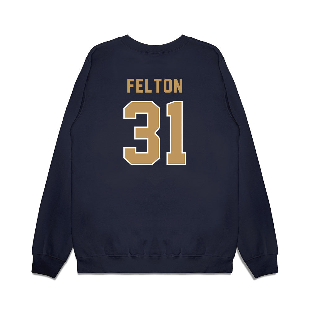 Georgia Tech - NCAA Football : Fenix Felton - Vintage Helmet Premium Crewneck Sweatshirt-1