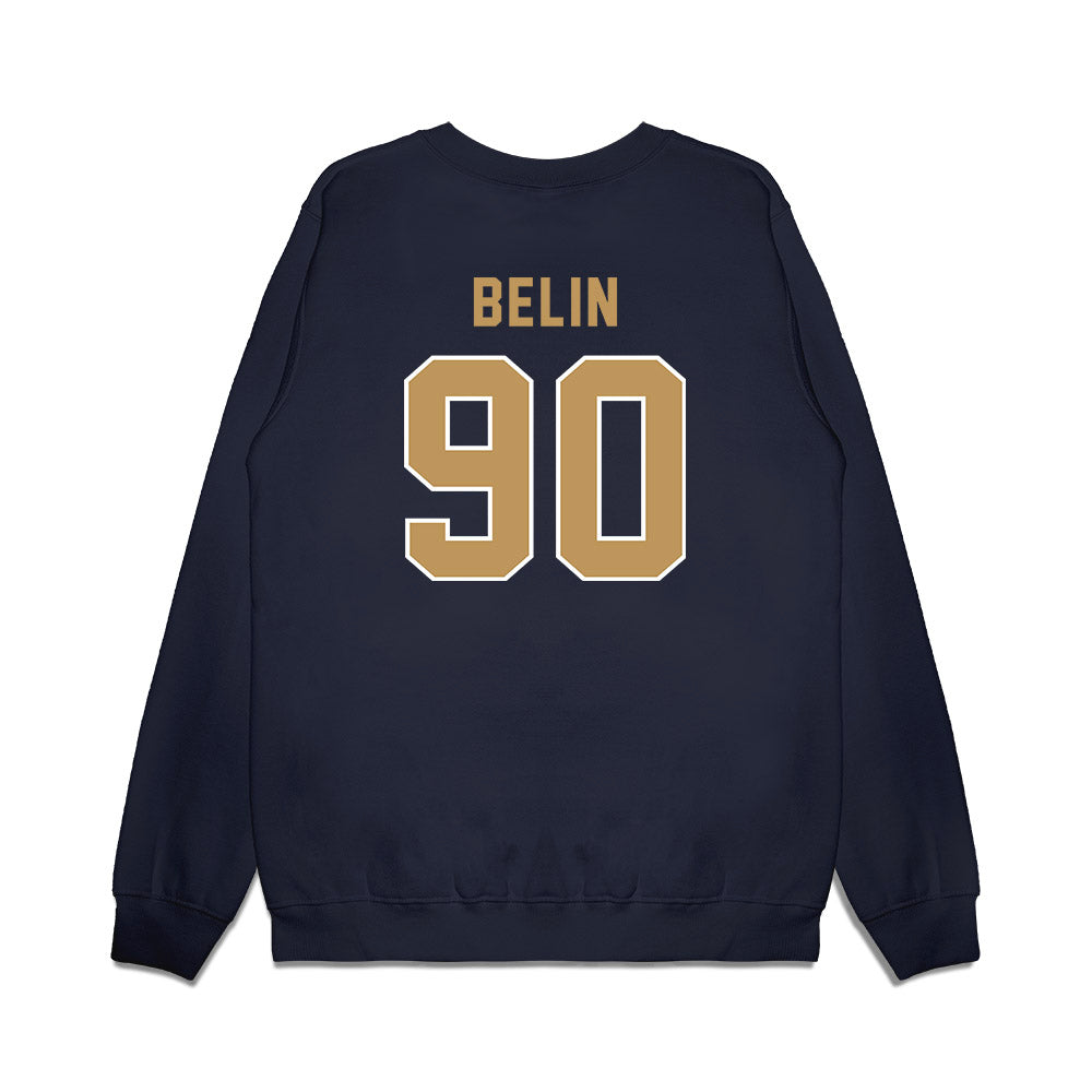 Georgia Tech - NCAA Football : Blake Belin - Vintage Helmet Premium Crewneck Sweatshirt-1