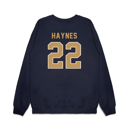 Georgia Tech - NCAA Football : Justice Haynes - Vintage Helmet Premium Crewneck Sweatshirt-1