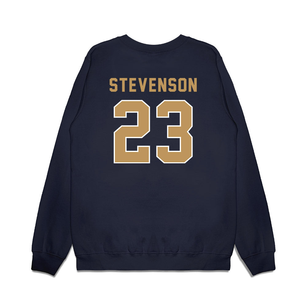 Georgia Tech - NCAA Football : Traeviss Stevenson - Vintage Helmet Premium Crewneck Sweatshirt-1