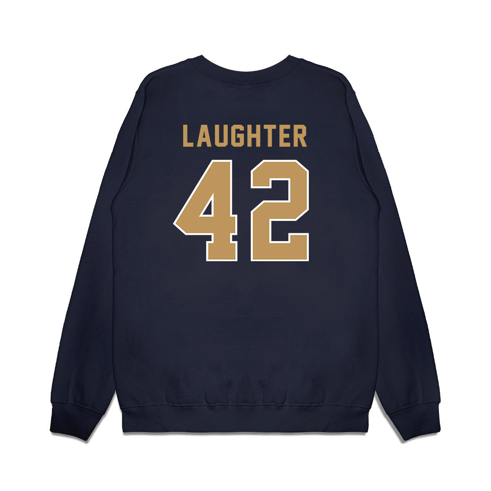 Georgia Tech - NCAA Football : Luke Laughter - Vintage Helmet Premium Crewneck Sweatshirt-1