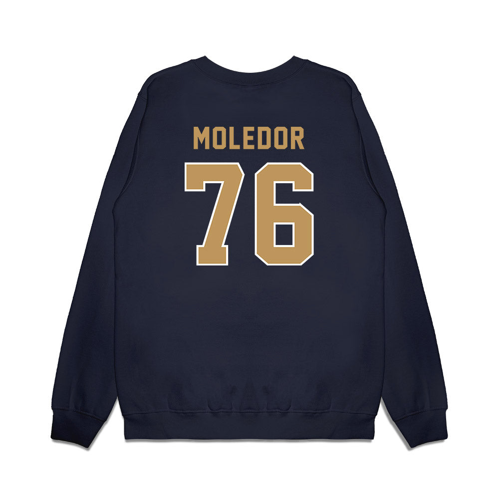 Georgia Tech - NCAA Football : Krew Moledor - Vintage Helmet Premium Crewneck Sweatshirt-1