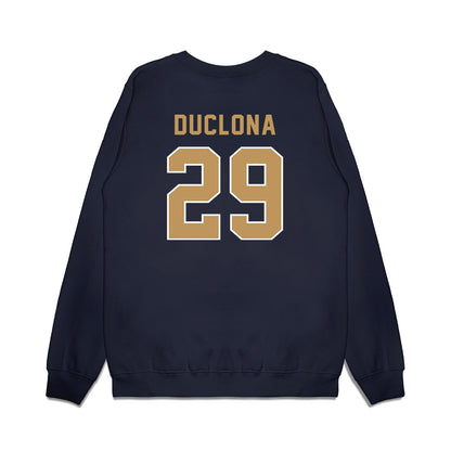 Georgia Tech - NCAA Football : Jonas Duclona - Vintage Helmet Premium Crewneck Sweatshirt-1