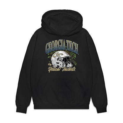 Georgia Tech - NCAA Football : Josh Petty - Vintage Helmet Premium Hooded Sweatshirt-0