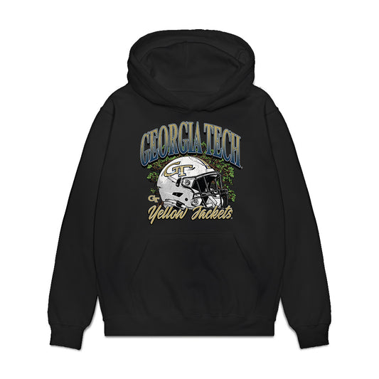 Georgia Tech - NCAA Football : Josh Petty - Vintage Helmet Premium Hooded Sweatshirt-0