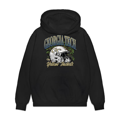 Georgia Tech - NCAA Football : Traeviss Stevenson - Vintage Helmet Premium Hooded Sweatshirt-0