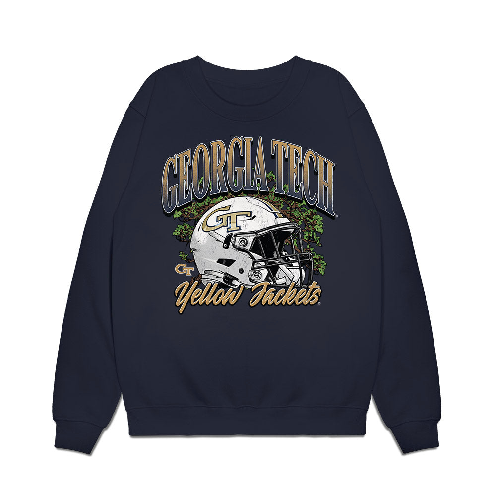 Georgia Tech - NCAA Football : Cal Keeler - Vintage Helmet Premium Crewneck Sweatshirt-0