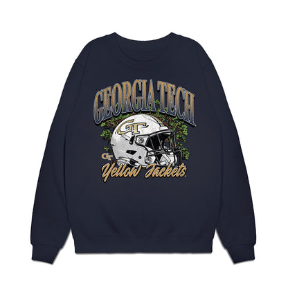 Georgia Tech - NCAA Football : Cal Keeler - Vintage Helmet Premium Crewneck Sweatshirt-0