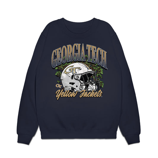 Georgia Tech - NCAA Football : Eli Rickell - Vintage Helmet Premium Crewneck Sweatshirt-0