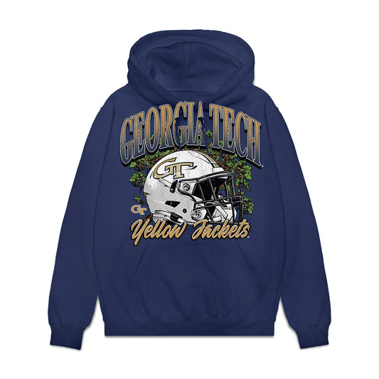 Georgia Tech - NCAA Football : Josh Petty - Vintage Helmet Fleece Hooded Sweatshirt-0