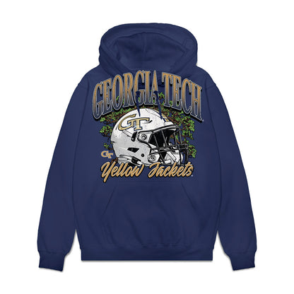 Georgia Tech - NCAA Football : Traeviss Stevenson - Vintage Helmet Fleece Hooded Sweatshirt-0