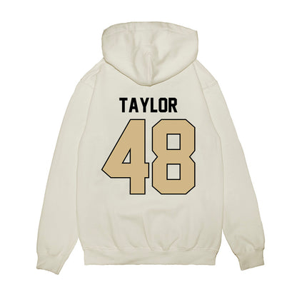 Purdue - NCAA Football : Donivan Taylor - Vintage Helmet Premium Hooded Sweatshirt-1