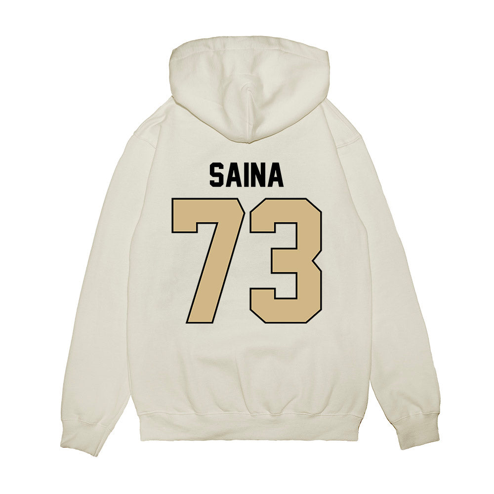 Purdue - NCAA Football : Makai Saina - Vintage Helmet Premium Hooded Sweatshirt-1