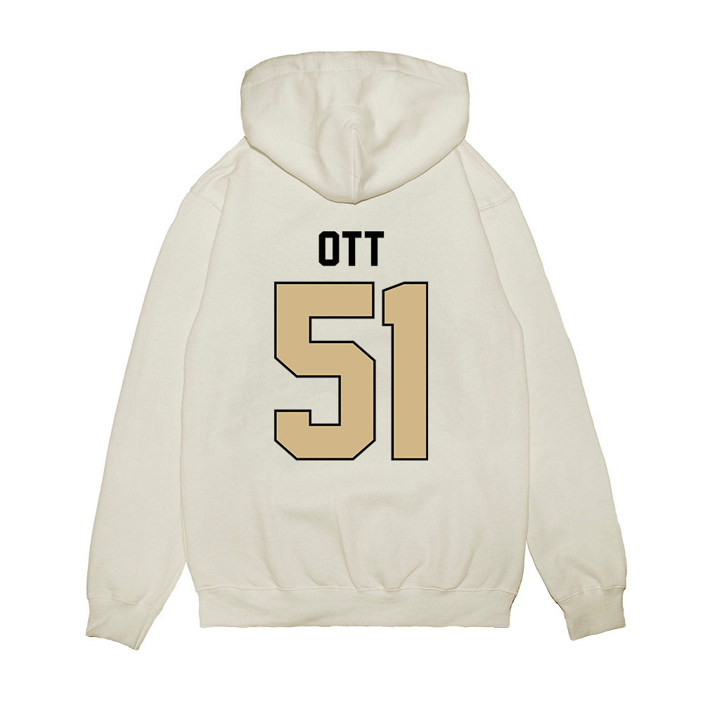 Purdue - NCAA Football : Jaxon Ott - Vintage Helmet Premium Hooded Sweatshirt-1