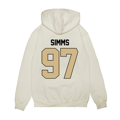 Purdue - NCAA Football : Wisdom Simms - Vintage Helmet Premium Hooded Sweatshirt-1