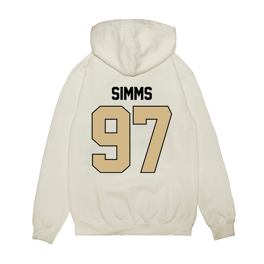 Purdue - NCAA Football : Wisdom Simms - Vintage Helmet Premium Hooded Sweatshirt-1