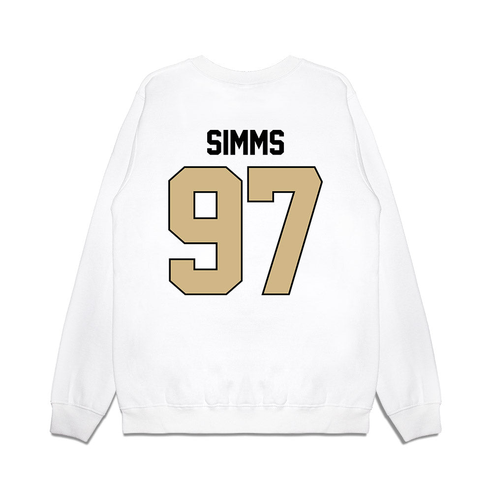 Purdue - NCAA Football : Wisdom Simms - Vintage Helmet Premium Crewneck Sweatshirt-1