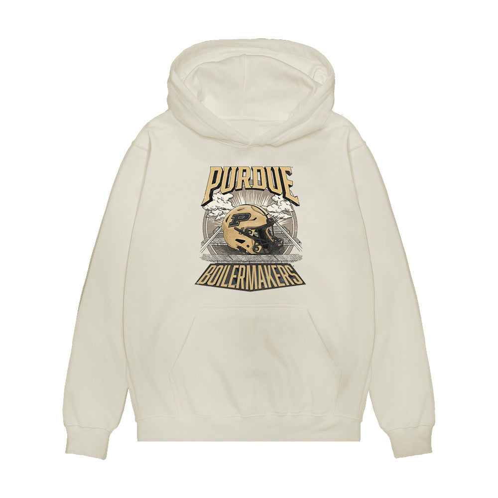 Purdue - NCAA Football : Wisdom Simms - Vintage Helmet Premium Hooded Sweatshirt-0