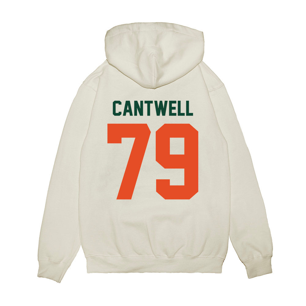 Miami - NCAA Football : Jackson Cantwell - Vintage Helmet Premium Hooded Sweatshirt-1