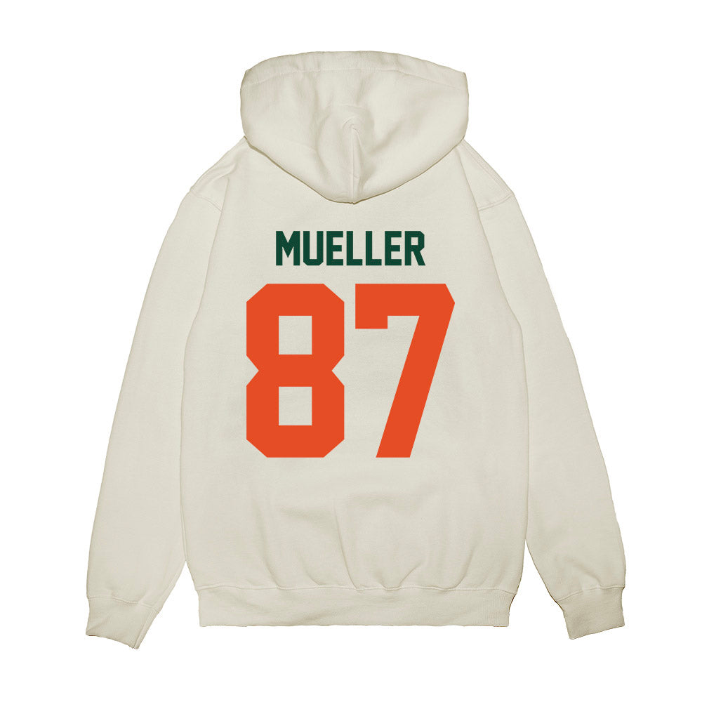 Miami - NCAA Football : Gavin Mueller - Vintage Helmet Premium Hooded Sweatshirt-1