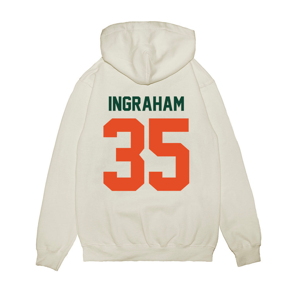 Miami - NCAA Football : Monroe Ingraham - Vintage Helmet Premium Hooded Sweatshirt-1
