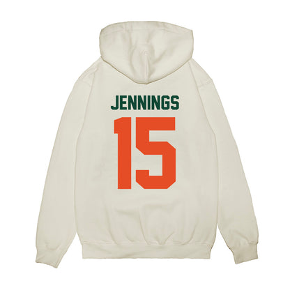 Miami - NCAA Football : Brody Jennings - Vintage Helmet Premium Hooded Sweatshirt-1