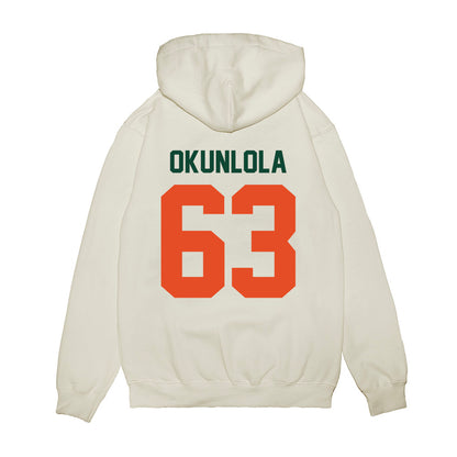 Miami - NCAA Football : Samson Okunlola - Vintage Helmet Premium Hooded Sweatshirt-1