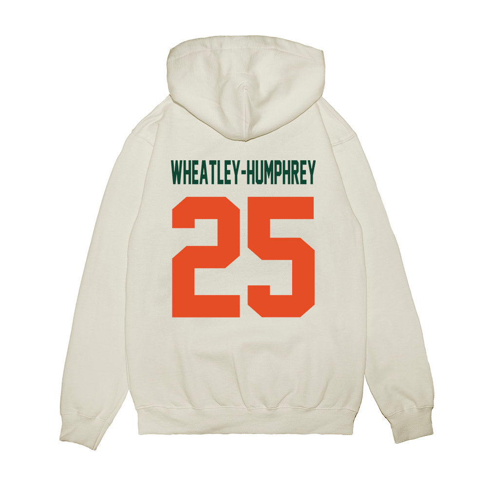 Miami - NCAA Football : Chris Wheatley-Humphrey - Vintage Helmet Premium Hooded Sweatshirt-1
