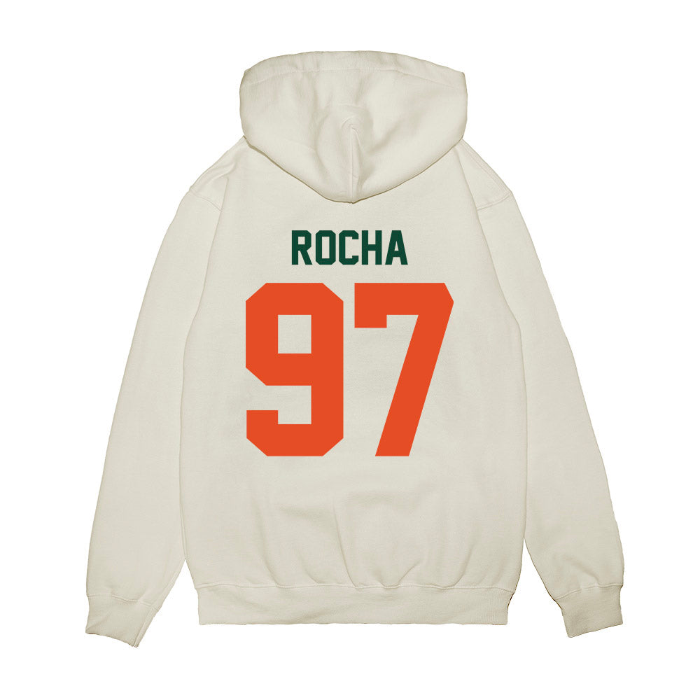 Miami - NCAA Football : Will Rocha - Vintage Helmet Premium Hooded Sweatshirt-1