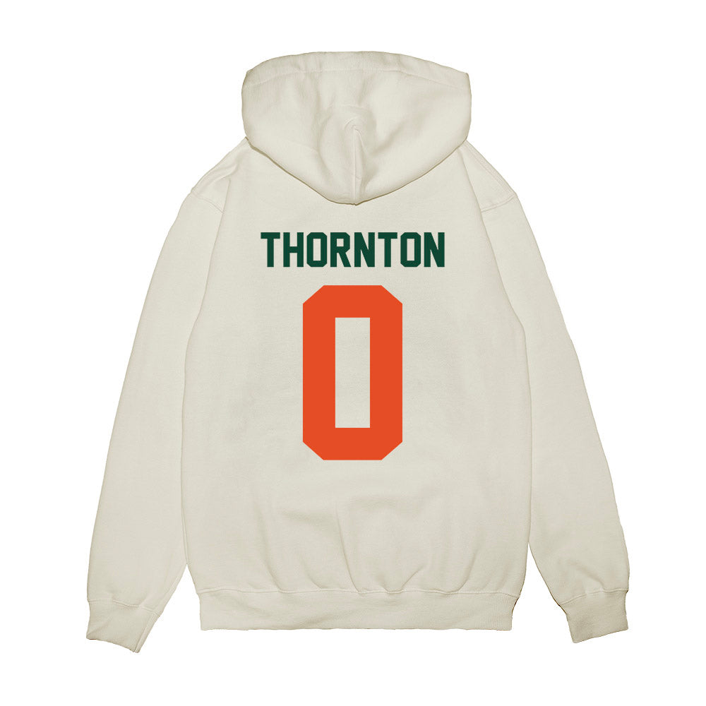 Miami - NCAA Football : Omar Thornton - Vintage Helmet Premium Hooded Sweatshirt-1