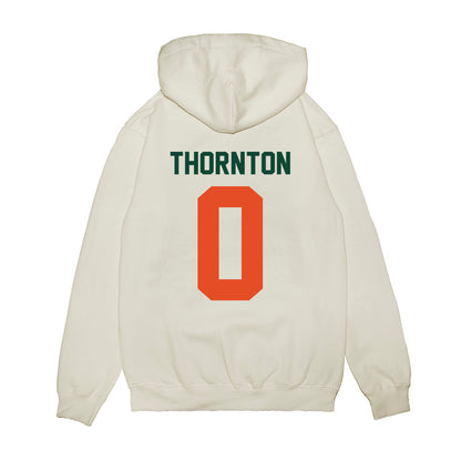 Miami - NCAA Football : Omar Thornton - Vintage Helmet Premium Hooded Sweatshirt-1