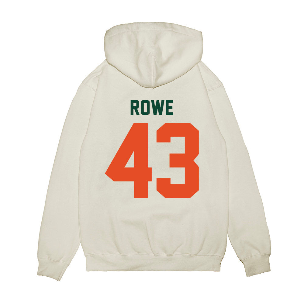 Miami - NCAA Football : Tyler Rowe - Vintage Helmet Premium Hooded Sweatshirt-1