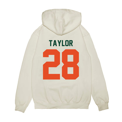 Miami - NCAA Football : Isaiah Taylor - Vintage Helmet Premium Hooded Sweatshirt-1