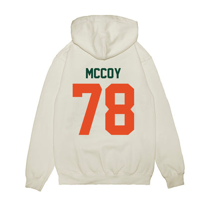 Miami - NCAA Football : Matthew McCoy - Vintage Helmet Premium Hooded Sweatshirt-1