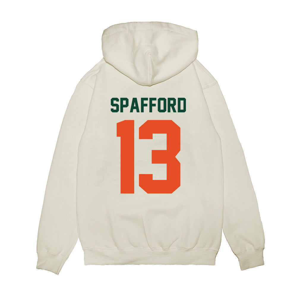 Miami - NCAA Football : Vance Spafford - Vintage Helmet Premium Hooded Sweatshirt-1