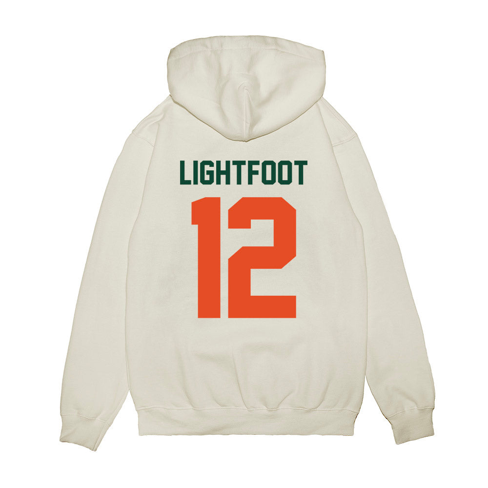 Miami - NCAA Football : Marquise Lightfoot - Vintage Helmet Premium Hooded Sweatshirt-1
