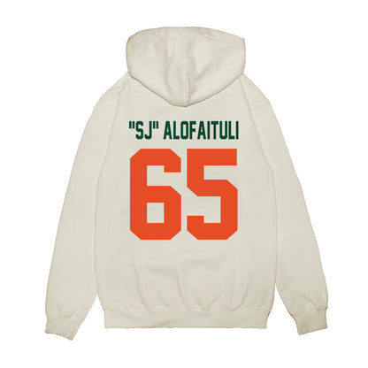 Miami - NCAA Football : Seuseu "SJ" Alofaituli - Vintage Helmet Premium Hooded Sweatshirt-1