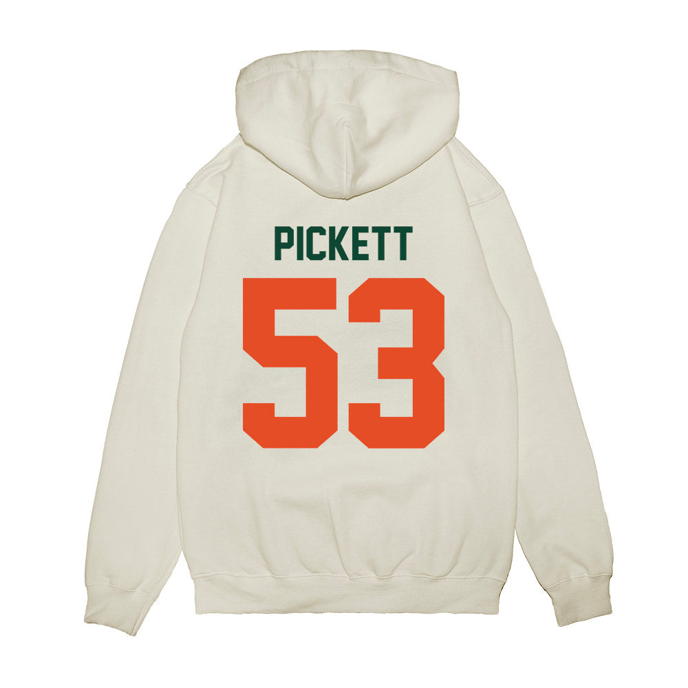 Miami - NCAA Football : Canon Pickett - Vintage Helmet Premium Hooded Sweatshirt-1