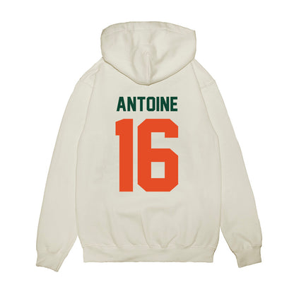 Miami - NCAA Football : Jaboree Antoine - Vintage Helmet Premium Hooded Sweatshirt-1