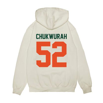 Miami - NCAA Football : Isaac Chukwurah - Vintage Helmet Premium Hooded Sweatshirt-1