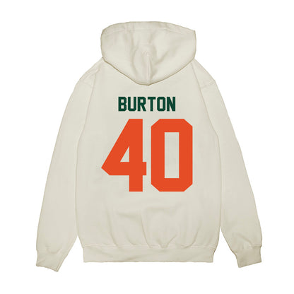 Miami - NCAA Football : Brennan Burton - Vintage Helmet Premium Hooded Sweatshirt-1