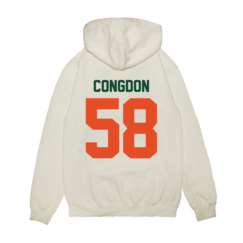 Miami - NCAA Football : Ben Congdon - Vintage Helmet Premium Hooded Sweatshirt-1