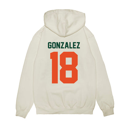 Miami - NCAA Football : Vinny Gonzalez - Vintage Helmet Premium Hooded Sweatshirt-1
