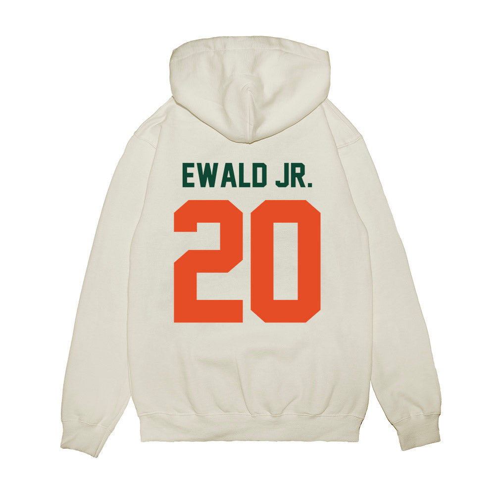 Miami - NCAA Football : Chris Ewald Jr. - Vintage Helmet Premium Hooded Sweatshirt-1
